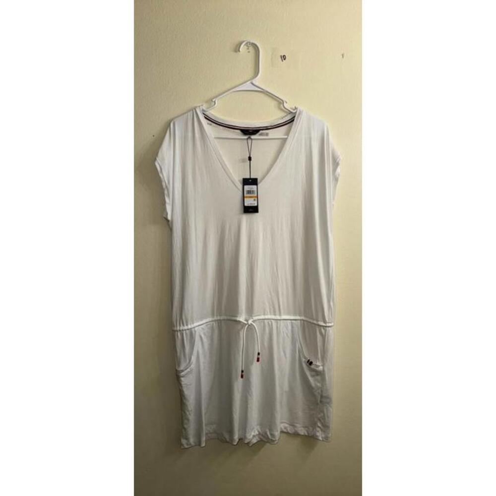 Tommy Hilfiger White V-Neck Dress S/M New With Tags